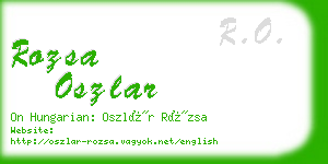 rozsa oszlar business card